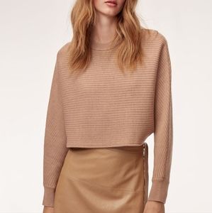 Wilfred Free Lolan Cropped Merino Wool Sweater | Tan | Size M | EUC